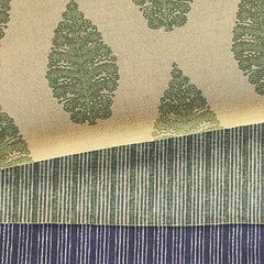 Laibik Large Print Field Green & Natural Linen Fabric | Julia Brendel