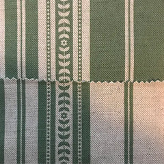 Memory Striped Ivory on Forest Green Linen Fabric | Julia Brendel