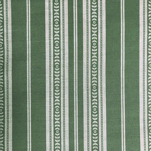 Memory Striped Ivory on Forest Green Linen Fabric | Julia Brendel