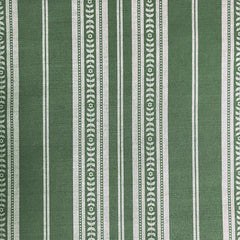 Memory Striped Ivory on Forest Green Linen Fabric | Julia Brendel
