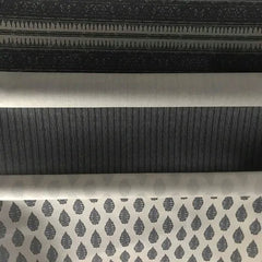 Laibik Small Print Charcoal Grey & Natural Linen Fabric | Julia Brendel