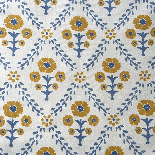 Indian Summer | Blue & Yelllow Floral Fabric | Julia Brendel