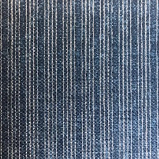 Tribes Narrow Stripe, Marina Blue Linen Fabric | Julia Brendel