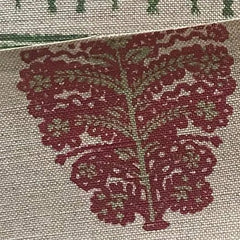 Laibik Large Print Apple Tree Green & Red Linen Fabric | Julia Brendel