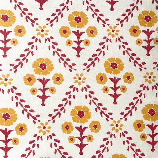 Indian Summer | Pink & Yelllow Floral Fabric | Julia Brendel