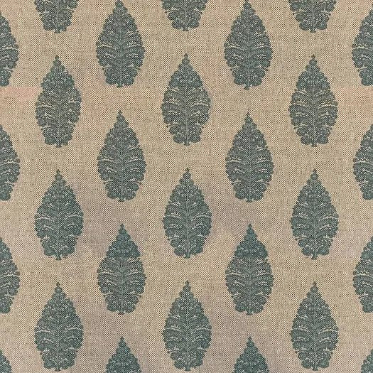 Laibik Small Print in Stone Blue & Natural Linen Fabric | Julian Brendel