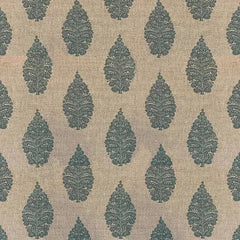 Laibik Small Print in Stone Blue & Natural Linen Fabric | Julian Brendel