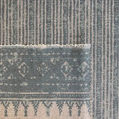 Tribes Narrow Stripe, Pale Blue Linen Fabric | Julia Brendel