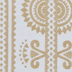 Kurpie Polish Folk Inspired Gold & Ivory Striped Fabric | Julia Brendel