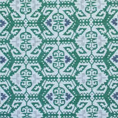 Aztec Chevron Stripe Fabric in Emerald Green, Navy & Gunmetal Grey | Julia Brendel