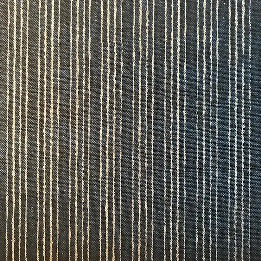 Tribes Narrow Stripe, Midnight Blue/ Grey Linen Fabric | Julia Brendel