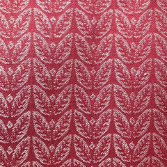 Memory Leaf Design Cherry Red Linen Fabric | Julia Brendel