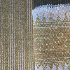 Tribes Narrow Stripe, Warm Amber Linen Fabric | Julia Brendel