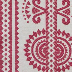 Kurpie Polish Folk Inspired Red & Ivory Striped Fabric | Julia Brendel