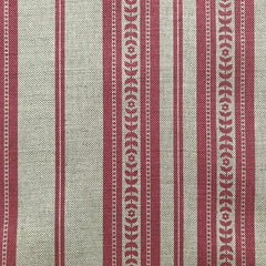 Memory Striped Red on Natural Linen Fabric | Julia Brendel