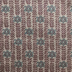 Ankara Aubergine Purple & Lagoon Teal Linen Fabric | Julia Brendel