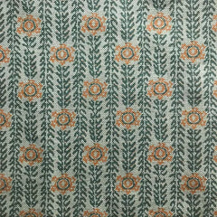 Ankara Mint Green & Satsuma Orange Linen Fabric | Julia Brendel
