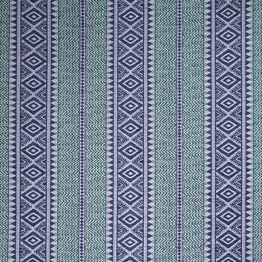 Aztec Chevron Stripe Fabric in Navy, Gunmetal Grey & Emerald Green | Julia Brendel