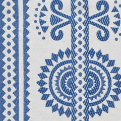 Kurpie Polish Folk Inspired Blue & Ivory Striped Fabric | Julia Brendel