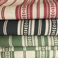 Memory Striped Natural on Grey Linen Fabric