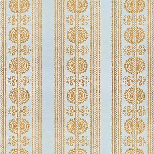 Kurpie Polish Folk Inspired Gold & Ivory Striped Fabric | Julia Brendel