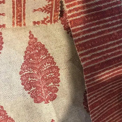 Laibik Small Print Raspberry & Natural Linen Fabric | Julia Brendel