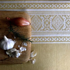 Hungarica Tablecloth in Gold & Cream | Julia Brendel