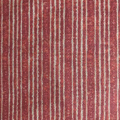 Tribes Narrow Stripe, Earth Red & Maroon Linen Fabric | Julia Brendel