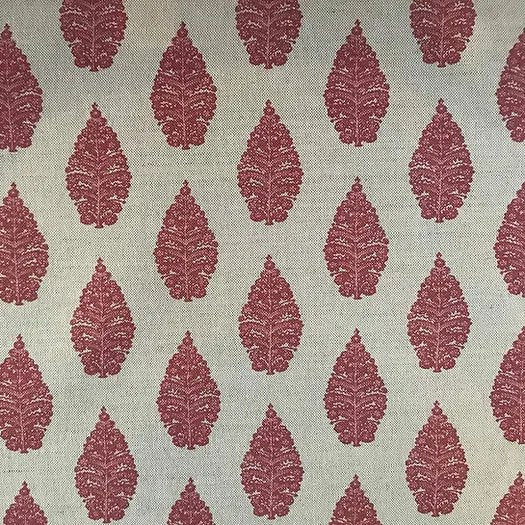 Laibik Small Print Raspberry & Natural Linen Fabric | Julia Brendel