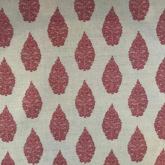 Laibik Small Print Raspberry & Natural Linen Fabric | Julia Brendel