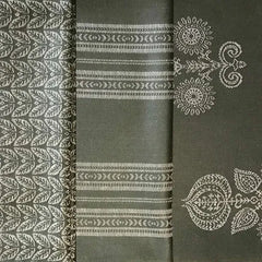 Memory Leaf Design Forest Green Linen Fabric | Julia Brendel