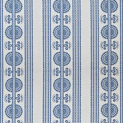 Kurpie Polish Folk Inspired Blue & Ivory Striped Fabric | Julia Brendel