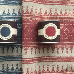 Tribes Horizontal Stripe, Red Earth Linen Fabric | Julia Brendel