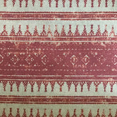 Tribes Horizontal Stripe, Red Earth Linen Fabric | Julia Brendel