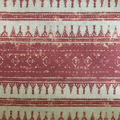 Tribes Horizontal Stripe, Red Earth Linen Fabric | Julia Brendel