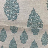 Laibik Large Print in Stone Blue & Natural Linen Fabric |Julia Brendel