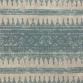 Tribes Horizontal Stripe, Blue Stone Linen Fabric | Julia Brendel