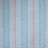 Aztec Chevron Stripe Fabric | Blue, Orange & Grey | Julia Brendel