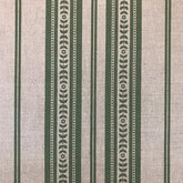 Memory Striped Forest Green on Ivory Linen Fabric | Julia Brndel