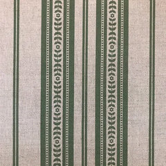 Memory Striped Forest Green on Ivory Linen Fabric | Julia Brndel