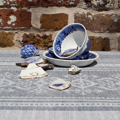 Nostalgia Tablecloth in Blue & Cream | Julia Brendel