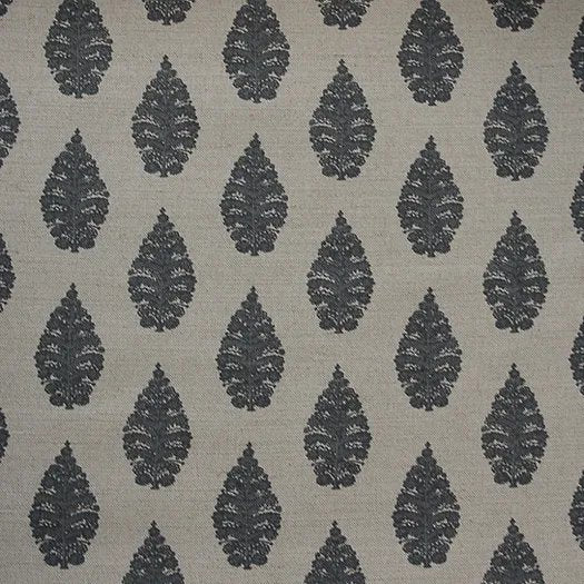 Laibik Small Print Charcoal Grey & Natural Linen Fabric | Julia Brendel