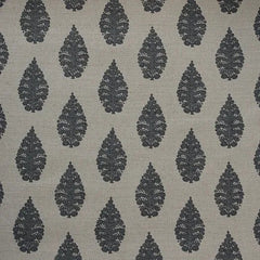 Laibik Small Print Charcoal Grey & Natural Linen Fabric | Julia Brendel