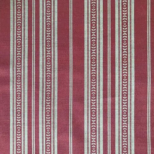 Memory Striped Ivory on Red Linen Fabric | Julia Brendel