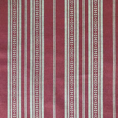 Memory Striped Ivory on Red Linen Fabric | Julia Brendel