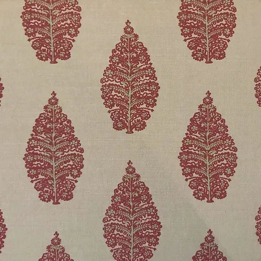 Laibik Large Print Apple Tree Green & Red Linen Fabric | Julia Brendel