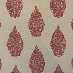 Laibik Large Print Apple Tree Green & Red Linen Fabric | Julia Brendel