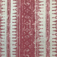 Tribes Horizontal Stripe, Bold Raspberry Linen Fabric | Julia Brendel