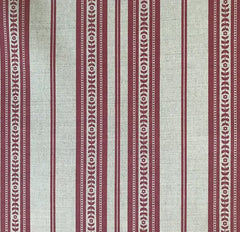 Memory Striped Red on Natural Linen Fabric | Julia Brendel