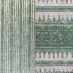 Tribes Narrow Stripe, Wheatgrass Geen Linen Fabric | Julia Brendel